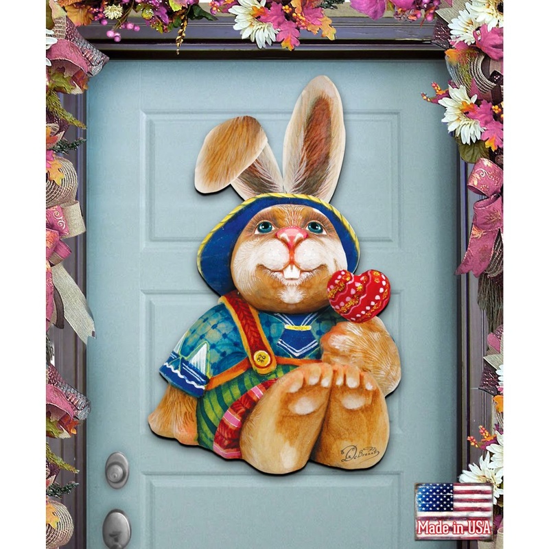 Baby Bunny Easter Door Decor by G. DeBrekht – Easter Spring Decor – 8154422H