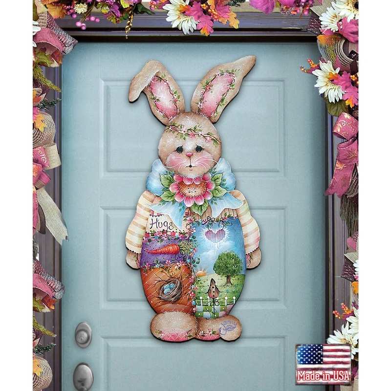 Bella Bunny Easter Door Decor by Jamie Mills-Price – Easter Spring Decor – 8457601H
