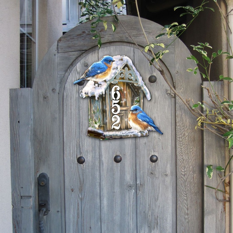 Birds Lover Wooden Personalized House Number Sign by D. Gelsinger – Easter Spring Decor – Handcrafted Wooden Address Sign – MA8461054-1-1533