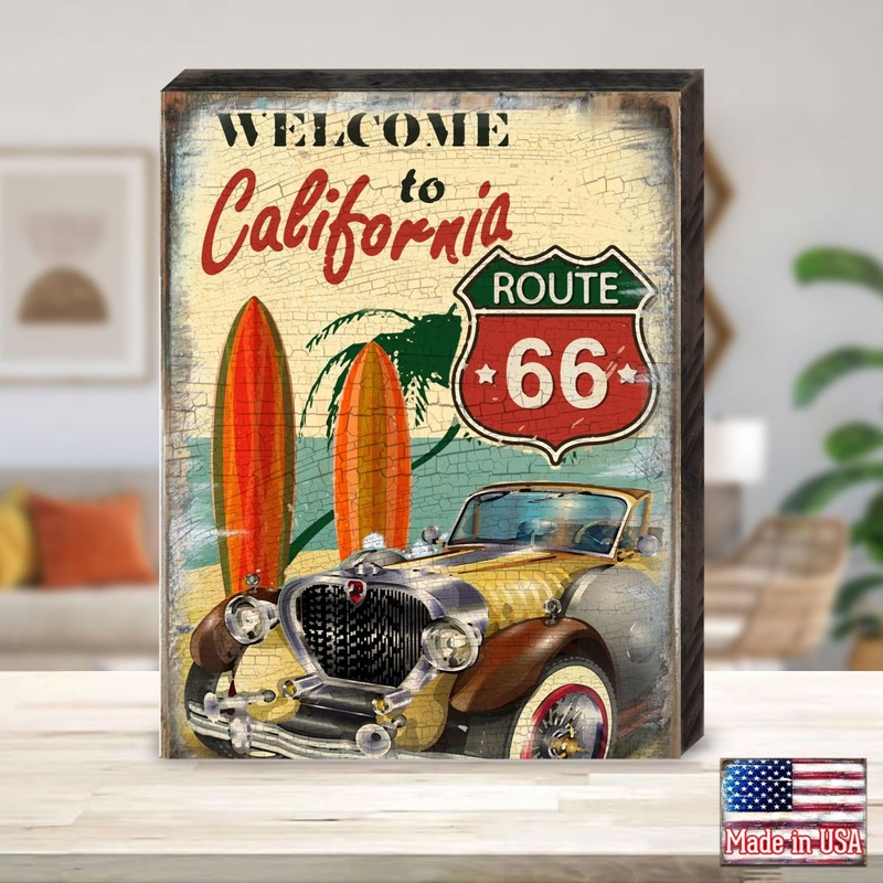 California Art Wooden Wall Art by Nature Wonders – American Patriotic Decor – 95311B