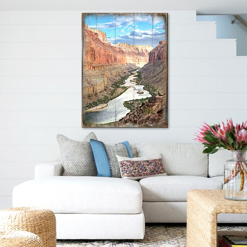 Canyon River Art Wooden Wall Art by Nature Wonders – Nature Wildlife Decor  – 95279B