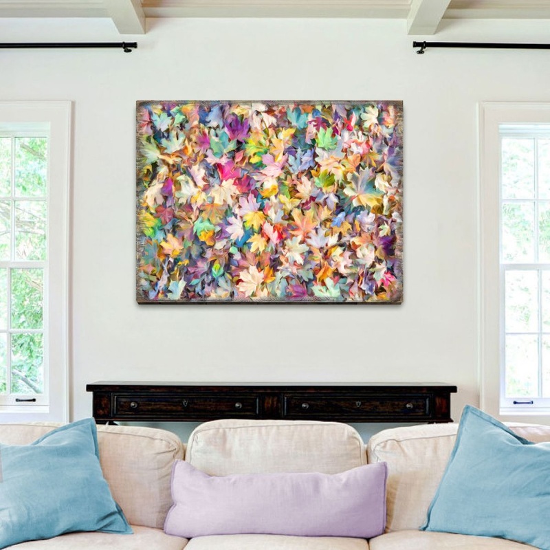 Colorful Leaves Art Wooden Wall Art by Nature Wonders – Nature Wildlife Decor  – 95402B