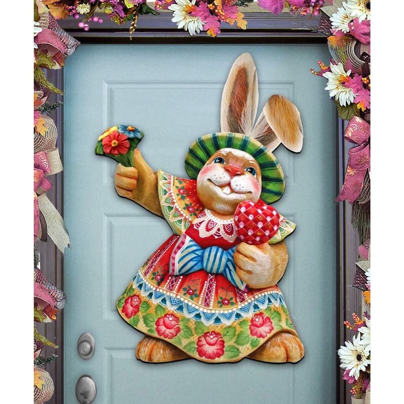 Easter Mommy Bunny Door Decor by G. DeBrekht – Easter Spring Decor – 8154421H