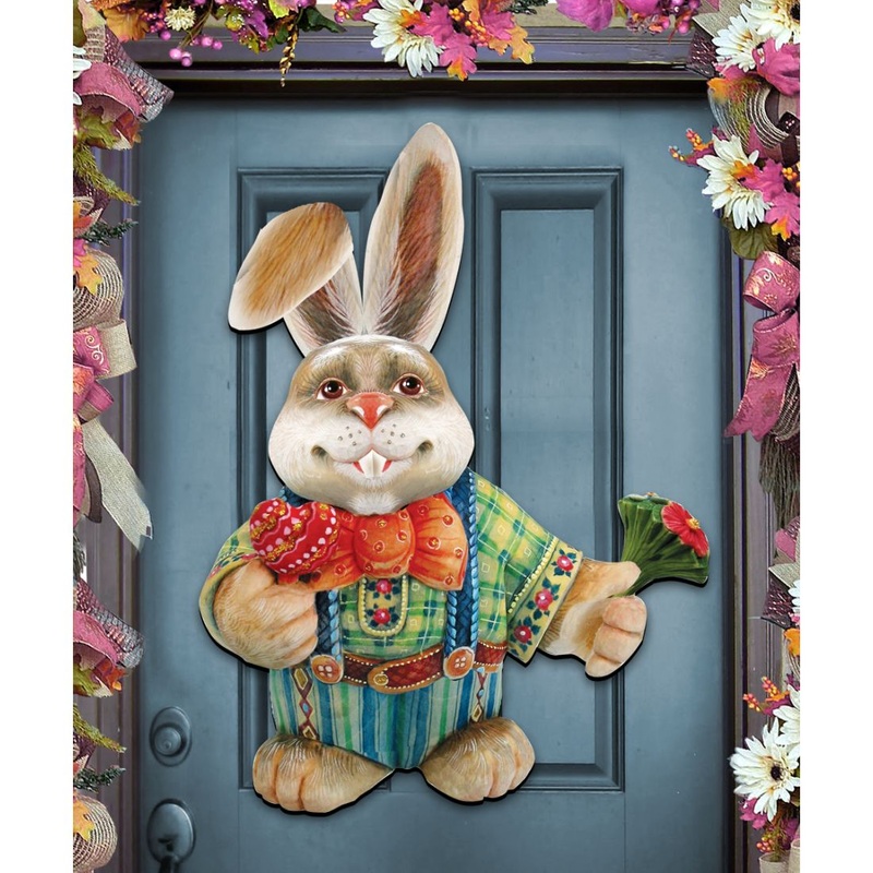 Father Bunny Easter Door Decor by G. DeBrekht – Easter Spring Decor – 8154423H
