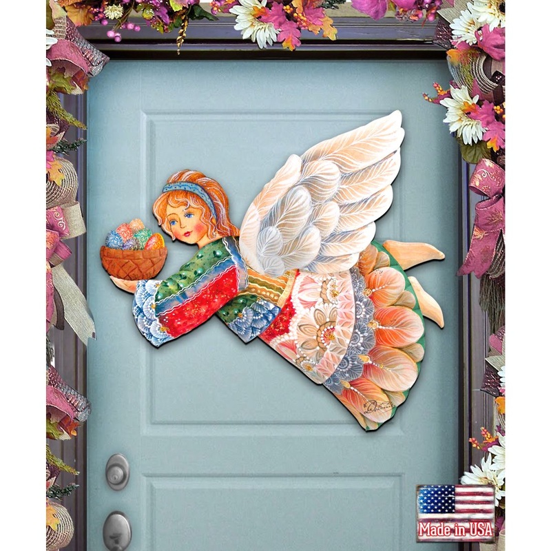 Flying Easter Angel Easter Door Decor by G. DeBrekht – Easter Spring Decor – 8154154H