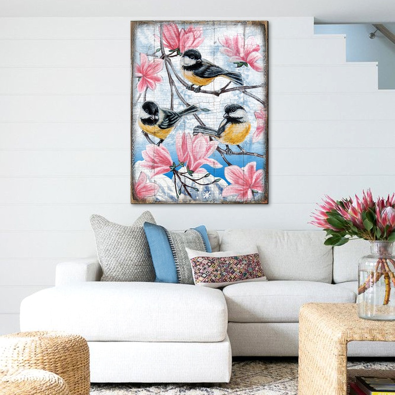 Goldfinches Wooden Wall Art by Nature Wonders – 95220-2B