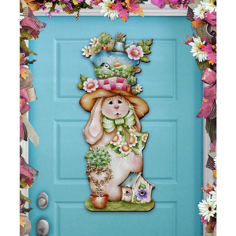 Hailey Hare Easter Door Decor by Jamie Mills-Price – Easter Spring Decor – 8457603H