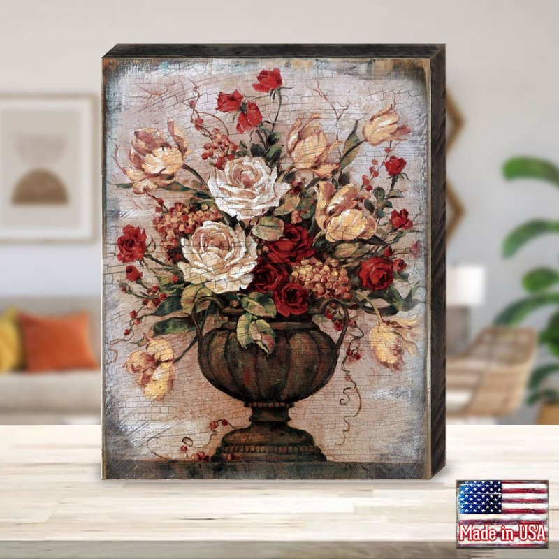 Lavalle Flower Bouquet Wooden Wall Art by Nature Wonders – Love Family Kids Decor – 95307B