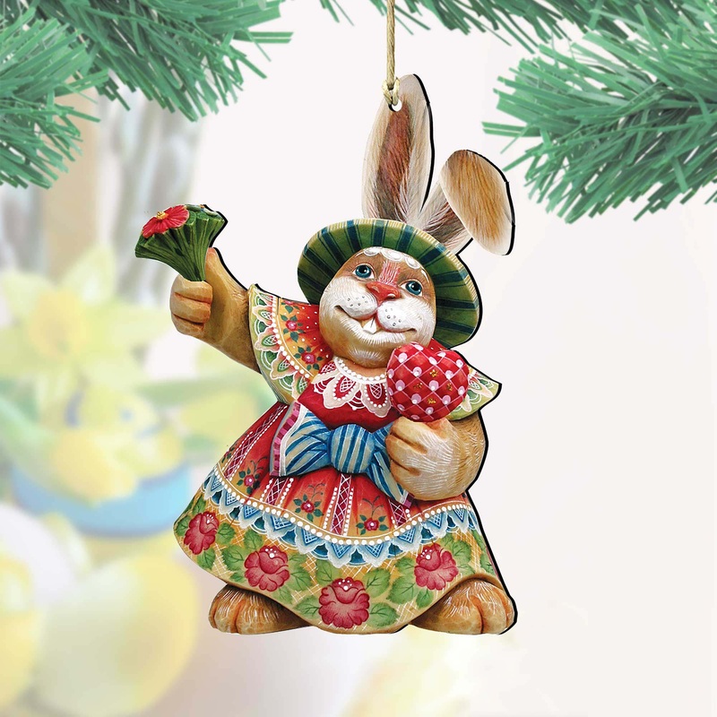Mamie Bunny Wooden Ornaments Easter by G. DeBrekht – Easter Spring Decor – 8154421