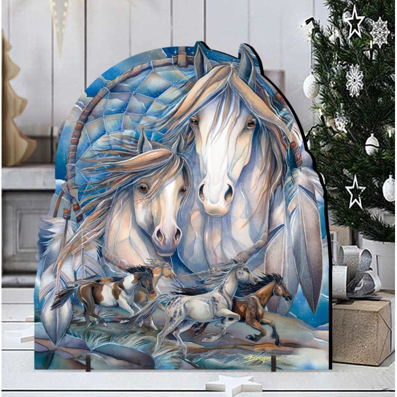 Mustangs Dream Catcher Journey Wildlife Outdoor Decor by J. Bergsma – Wildlife Holiday Decor – 8591637F-JB