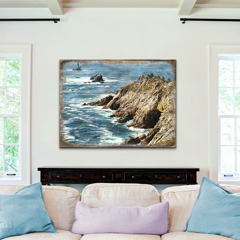 Ocean Cliff Wood Wooden Coastal Wall Art by Nature Wonders – Coastal Sea-Life Decor – 95240B
