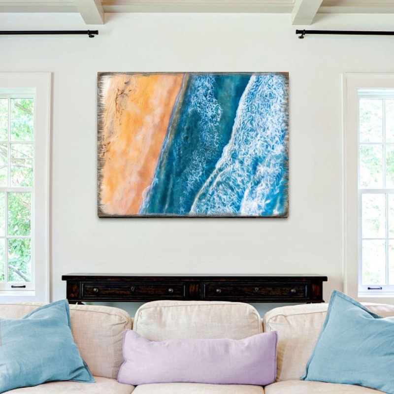 Ocean Shore Art Wooden Wall Art by Nature Wonders – Nature Wildlife Decor  – 95399B