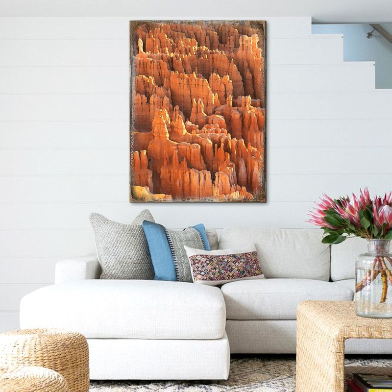 Rocky Mountain Side Wooden Wall Art by Nature Wonders – Nature Wildlife Decor  – 95285B