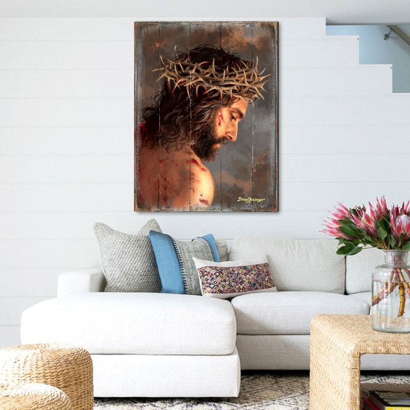 Solemn Night Jesus Wooden Wall Art by D. Gelsinger – Easter Spring Decor – 95668B-DG