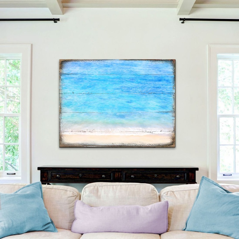 Spataro Beach Wood Wooden Coastal Wall Art by Nature Wonders – Coastal Sea-Life Decor – 95226-2B