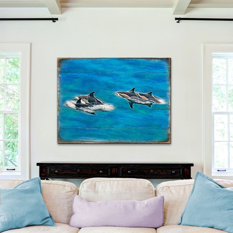 Spearman Shamus Killer Whales Wooden Coastal Wall Art by Nature Wonders – Coastal Sea-Life Decor – 95255B