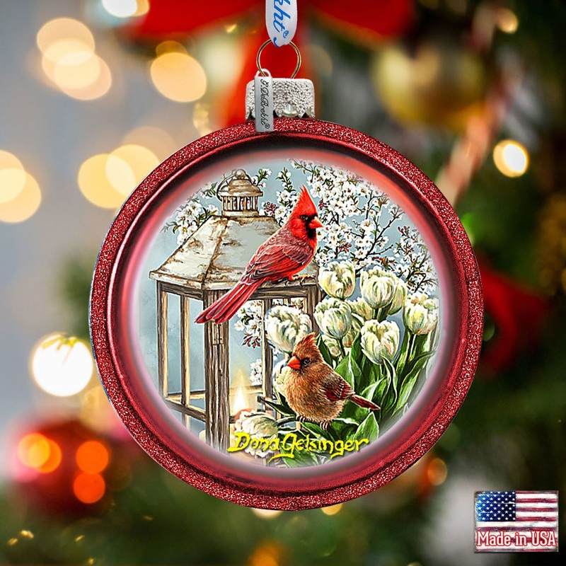 Spring Birds Glass Ornament by D. Gelsinger – Christmas Decor – 764-153-DG