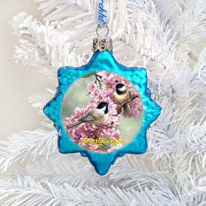 Spring Blossoms Mercury Glass Ornament by D. Gelsinger – Christmas Decor – 778104-DG