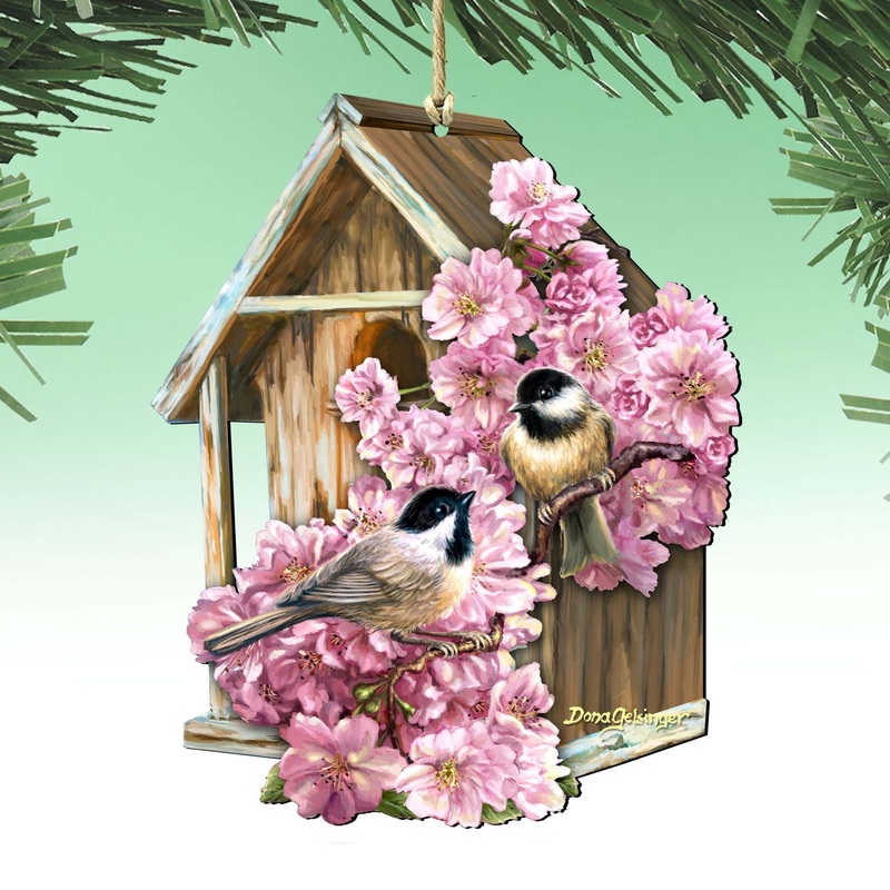 Spring Dream House Wooden Ornaments by Gelsinger – Easter Spring Decor – 8461056-DG