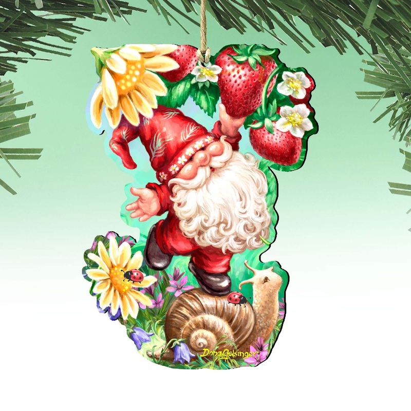 Sweet Summer Gnome Dwarf Wooden Ornaments by Gelsinger – Easter Spring Decor – 8461062-DG