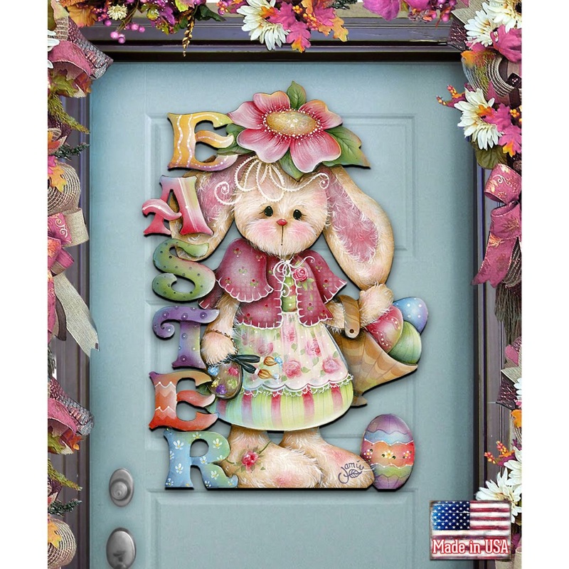 The Easter Bunny Easter Door Decor by Jamie Mills-Price – Easter Spring Decor – 8457605H
