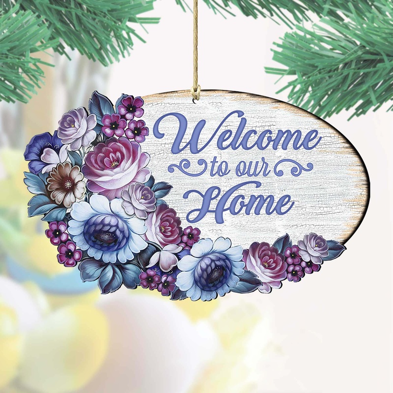 Welcome to Our Home Wreath Easter Wall Decor by G. DeBrekht – Easter Spring Decor – 8185311