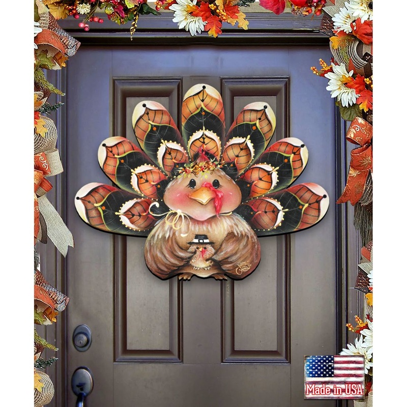 Be Thankful Turkey Sitter Door Decor by Jamie Mills-Price – Thanksgiving Halloween Decor – 8457702H