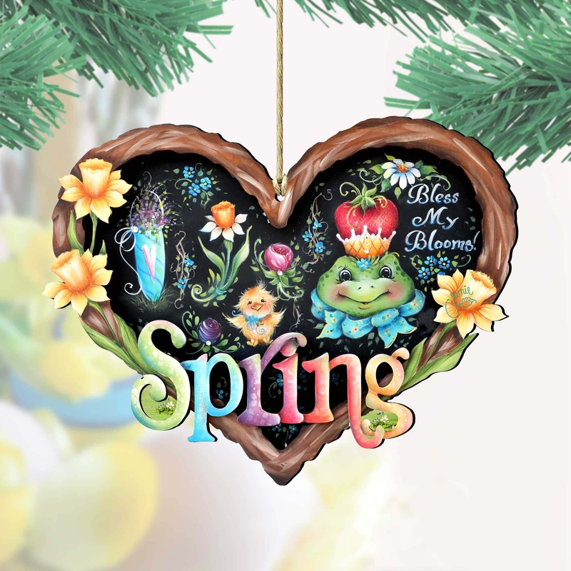 Bless my Bloomin Heart Wooden Ornaments by Jamie Mills-Price – Easter Spring Decor – 8457608