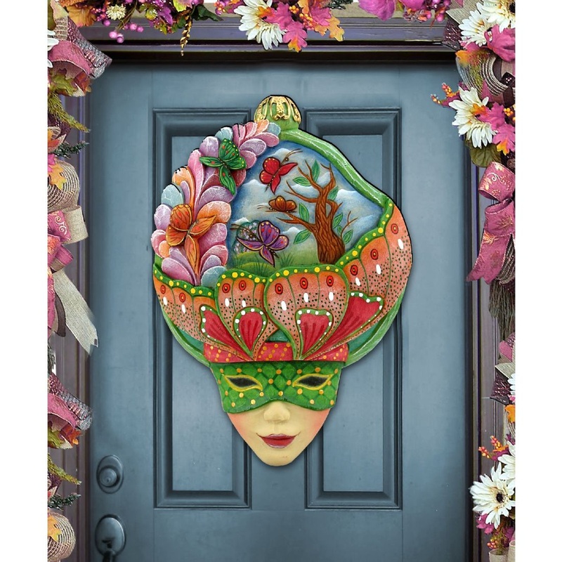 Butterfly Mask Halloween Door Decor by G. DeBrekht – Thanksgiving Halloween Decor – 8161037H