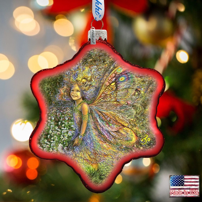 Butterfly Princess Glass Ornament by Josephine Wall – Easter Spring Decor – 755-408-JW