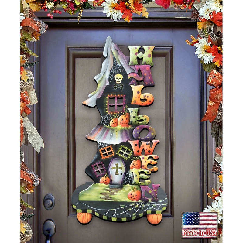 Candle Holder Halloween Door Decor by Jamie Mills-Price – Thanksgiving Halloween Decor – 8457402H