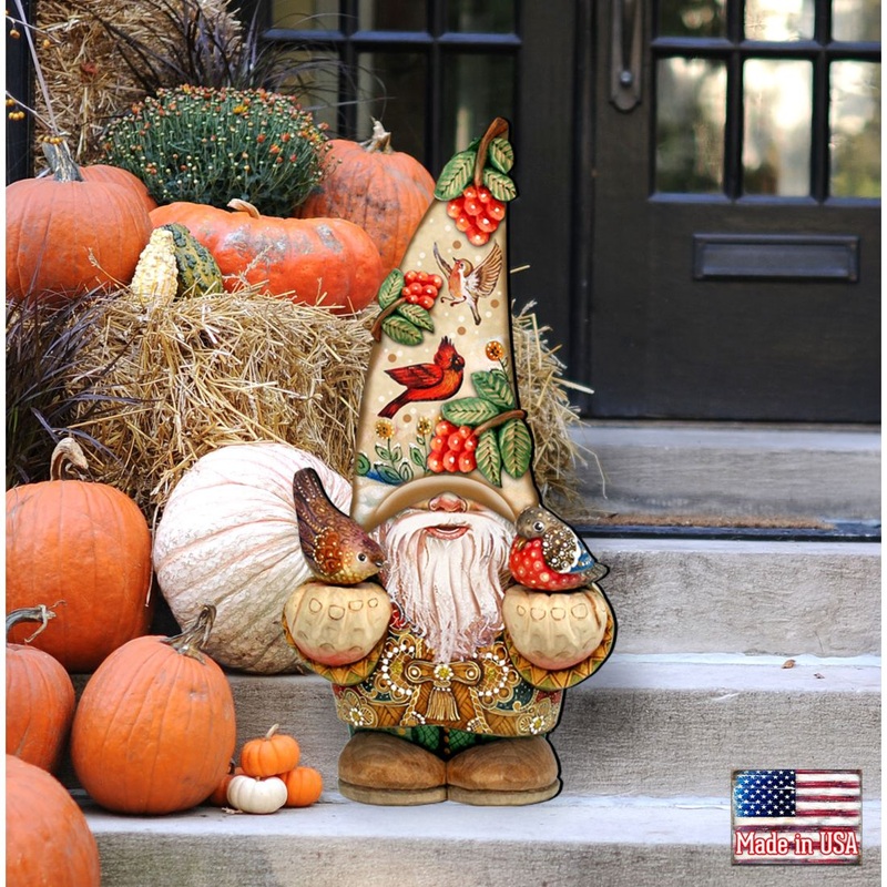 Fall Gnome Halloween Door Decor by G. DeBrekht – Thanksgiving Halloween Decor – 8611013H