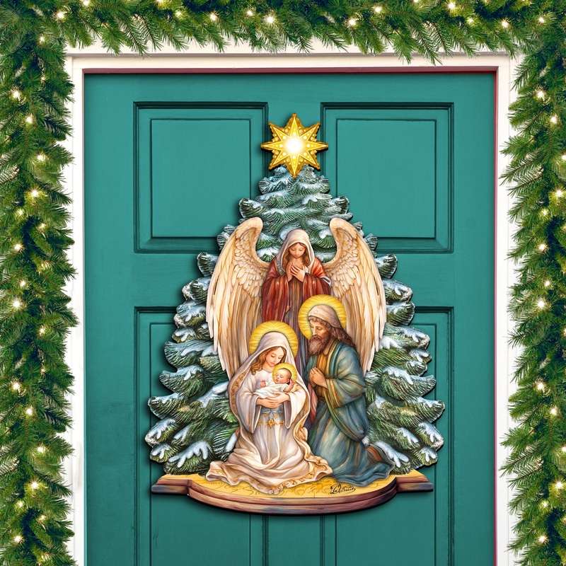 Holy Family Nativity Holiday Door Decor  by G. Debrekht – Christmas Decor – 8611042H