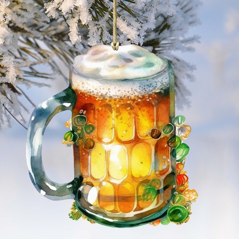 Irish Beer Mug Wooden Ornaments by G. DeBrekht Celtic St Patrick Decor – 8652775