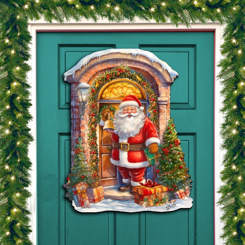 Knocking the door Santa Holiday Door Decor  by G. Debrekht – Christmas Decor – 8611044H