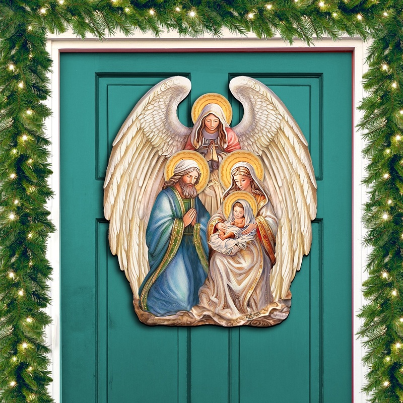 Nativity with Angel Holiday Door Decor  by G. Debrekht – Christmas Decor – 8611056H