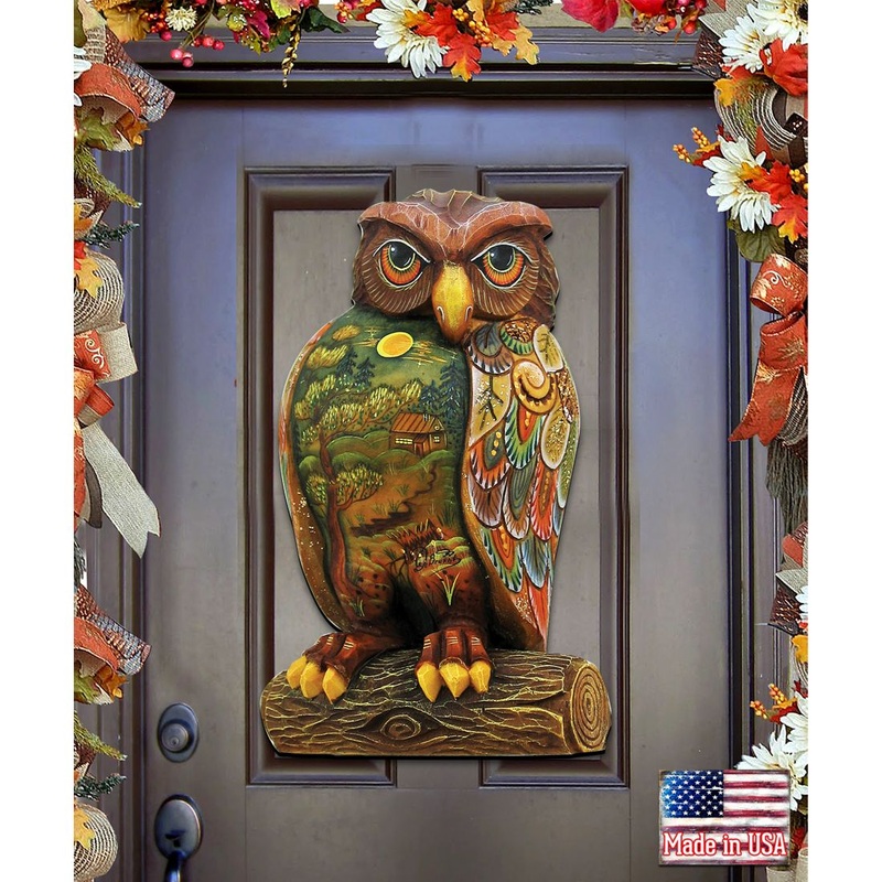 Owl Halloween Door Decor by G. DeBrekht – Thanksgiving Halloween Decor – 8158912H