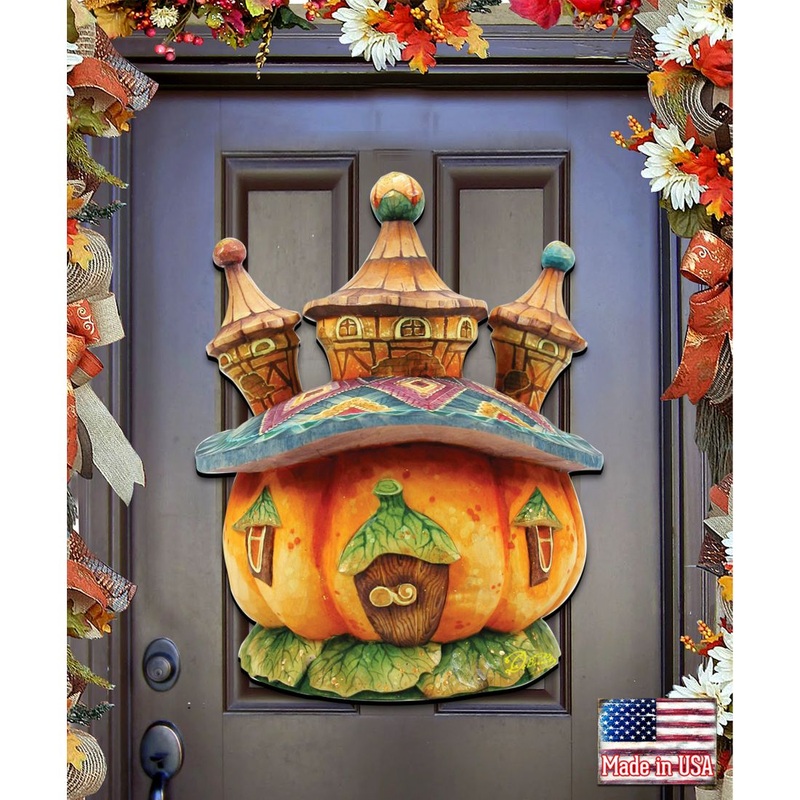 Pumpkin Castle Halloween Door Decor by G. DeBrekht – Thanksgiving Halloween Decor – 8158413H