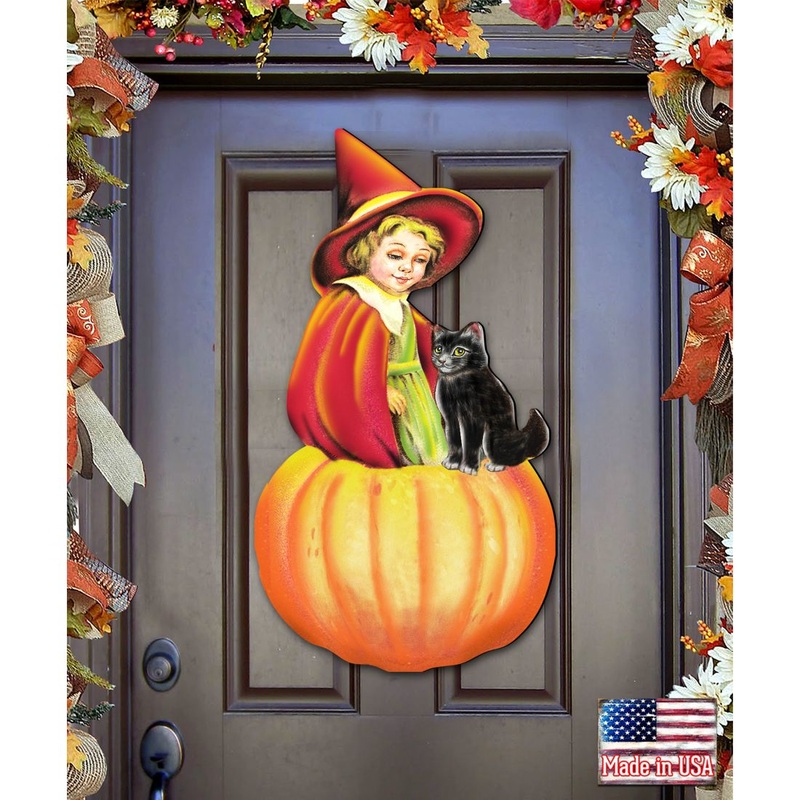 Pumpkin Fairy Halloween Door Decor by G. DeBrekht – Thanksgiving Halloween Decor – 8193157H