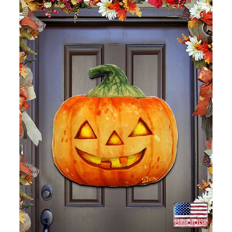 Pumpkin Halloween Door Decor by G. DeBrekht – Thanksgiving Halloween Decor – 8158414H