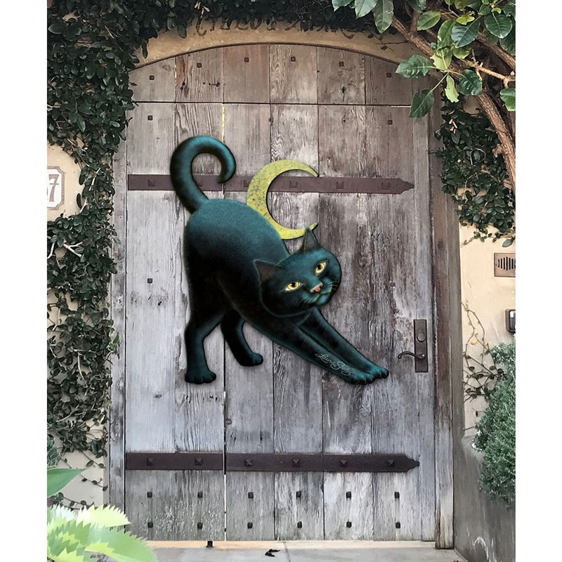 Spooky Halloween Cat Door Decor by Laura Seeley – Thanksgiving Halloween Decor – 8512054H