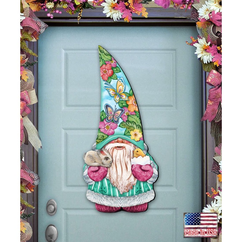 Spring Gnome Easter Door Decor by G. DeBrekht – Easter Spring Decor – 8611011H