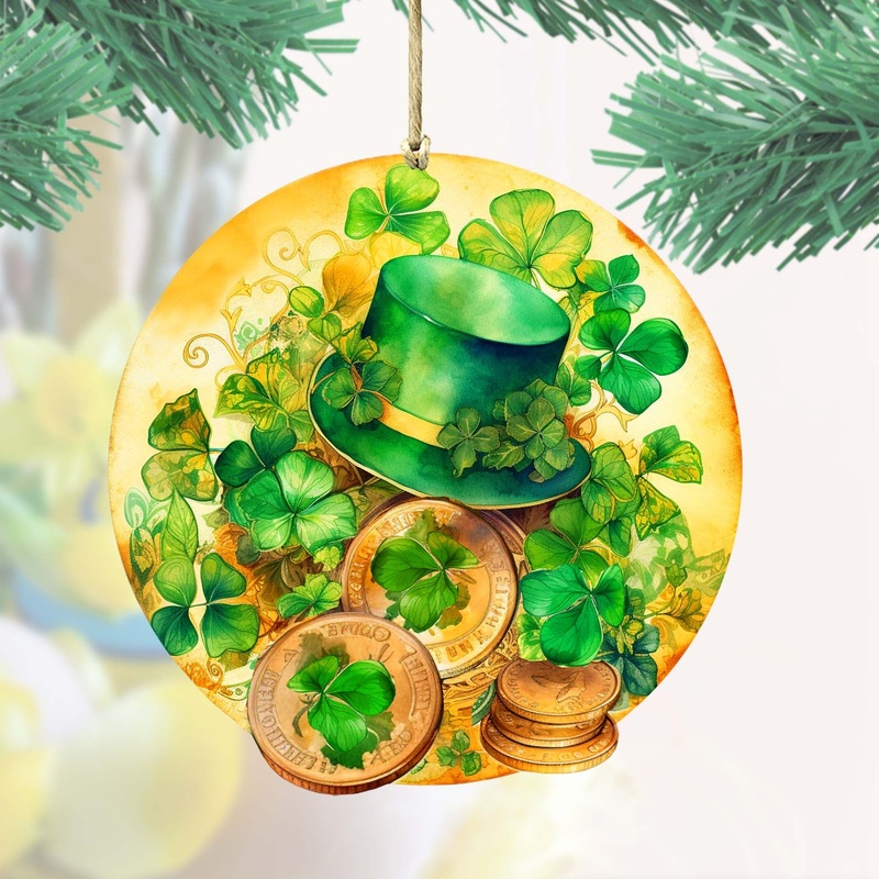 St. Patrick Day Wooden Ornaments by G. DeBrekht Easter Spring Decor – 8652774