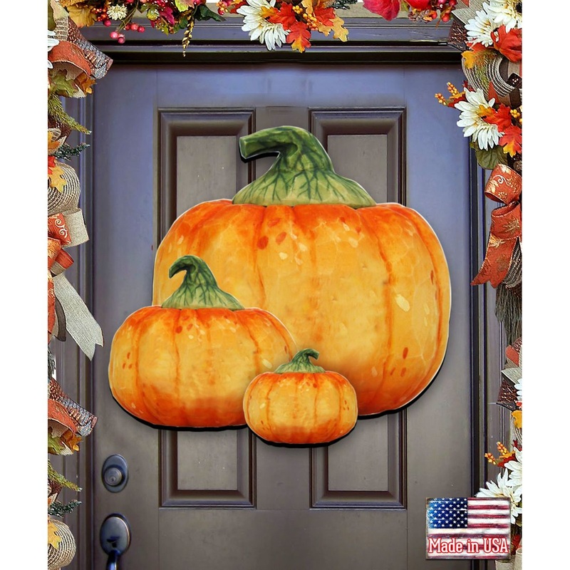 Stacking Pumpkins Halloween Door Decor by G. DeBrekht – Thanksgiving Halloween Decor – 8158414-2H