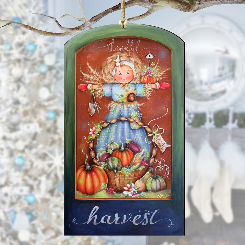 Thankful Harvest Wooden Ornaments by Jamie Mills-Price Thanksgiving Decor – 8611076-MP