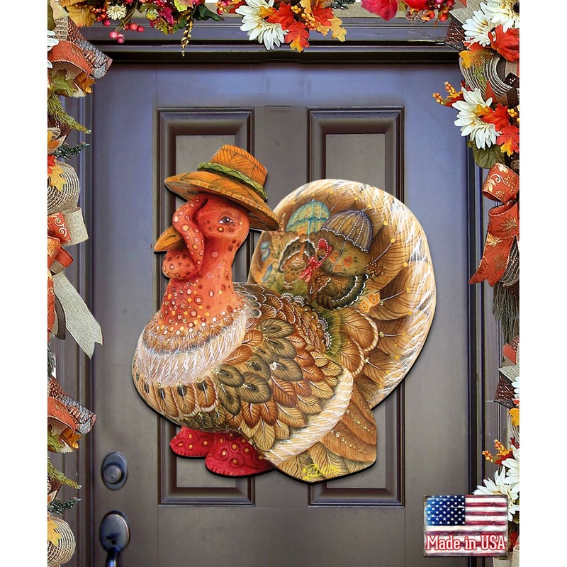 Thanksgiving Tom the Turkey Halloween Door Decor by G. DeBrekht – Thanksgiving Halloween Decor – 8158904H