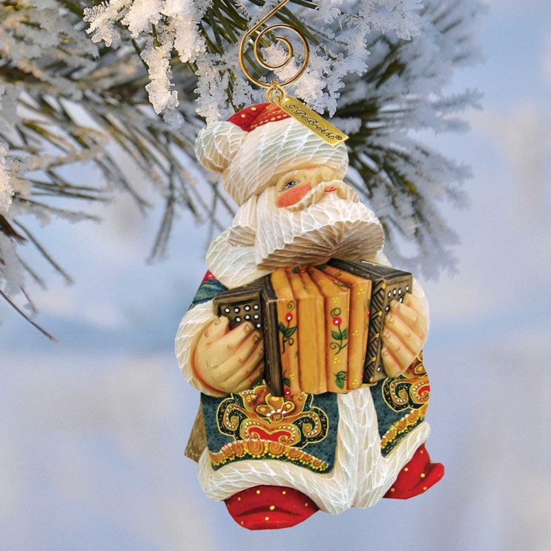 Accordion Santa Sculpted Hand-Painted Christmas Figurine by  – Snowman Decor
