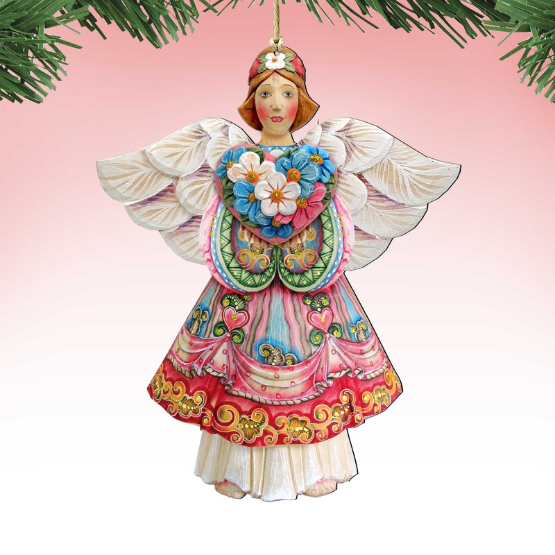 Angel of Love Wooden Ornaments by  – Love Family Kids Decor – 8155412-S2