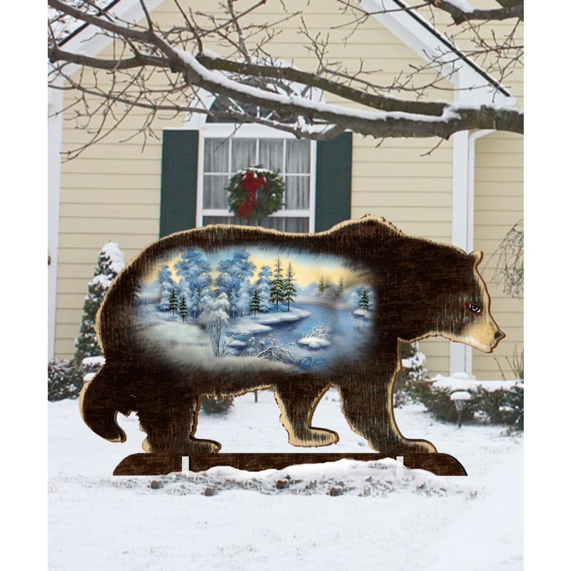 Black Bear Wildlife Outdoor Decor by G. DeBrekht – Wildlife Holiday Decor – 8198215F