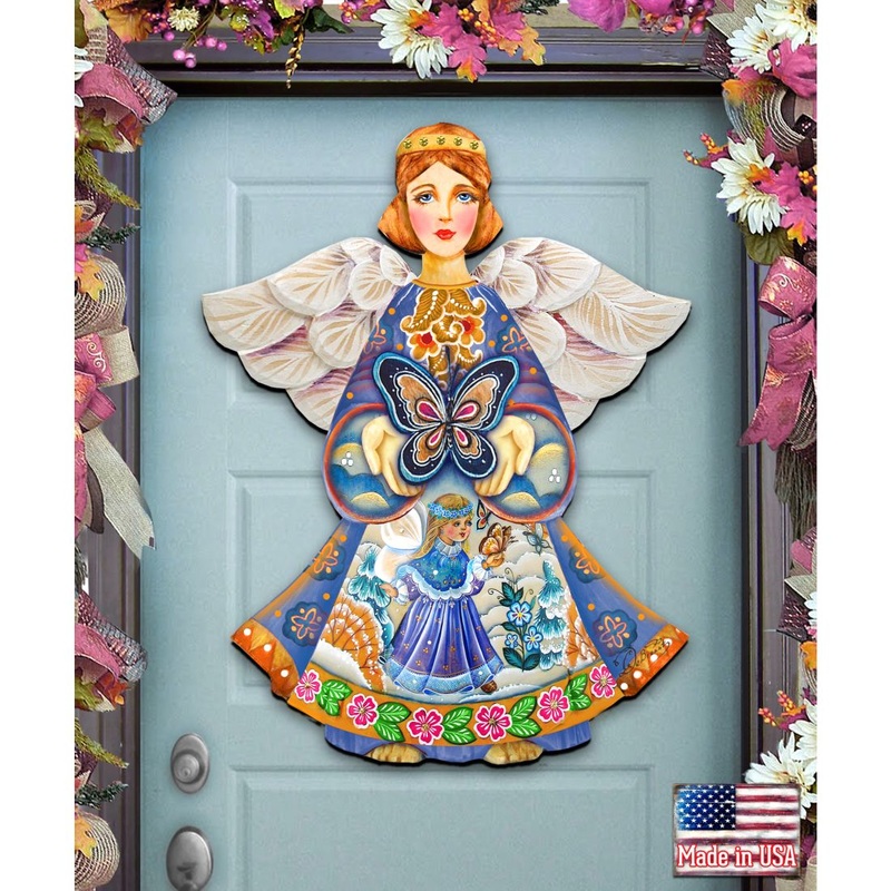 Butterfly Spring Angel Door Decor by G. DeBrekht – Easter Spring Decor – 8154152H